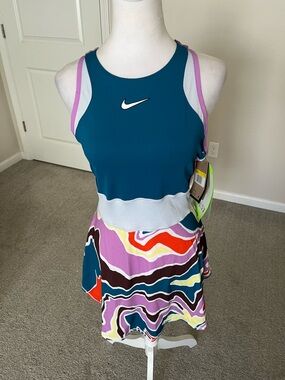 Nike | Dresses | Nike One Drifit Ribbed Green Tennis Dress With Inner  Shorts Pocket Size S | Poshmark